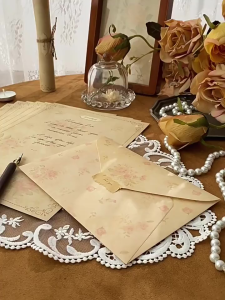 13pcs/set Vintage Printed Envelope Party Writing Paper Love Cards Handwritten Love Letter
