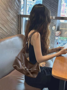 Café Brown Tote Bag Womens Crossbody Bag Underarm Luxury Sensation Commuting Bag Casual Simple Style Large Size PU Material