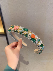 2025 ใหม่สไตล์เกาหลี Baroque หนัก ประดับเพชร ไข่มุก วินเทจสไตล์ฝรั่งเศส หมวกตกแต่งผมแฟชั่น หมวกทรงกลมสำหรับผู้หญิง