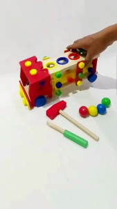 Montessori Wooden Disassembly Assembly Screw Car Knocking Ball Educational Toy Childrens Day Birthday Gift