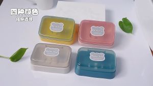 D-1318 1PCS Simple Style Soap Box with Lid Travel Portable Soap Storage Box Home Bathroom Soap Drain Holder Soap Dish Bathroom Accessories