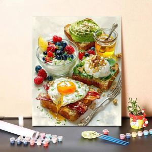 KAYOU | Acrylic Paint By Numbers Delicious Cake Painting By Numbers on Canvas Coloring By Number for Adults Paint Digital Art