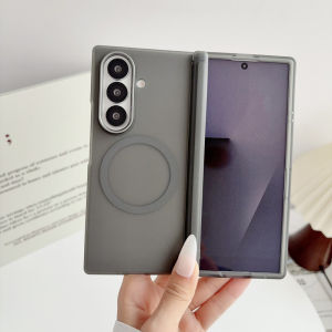 Luxury Simple Transparent Frosted Phone Case For Samsung Z Fold 8 Ultra 7 6 for Magsafe Hinge Full-protect Shockproof Slim Cover