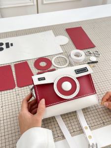 Lingling Handmade Color Collision Camera Bag DIY Woven Handbag Material Bag Single Shoulder Bag Crossbody Bag Fashion Trend