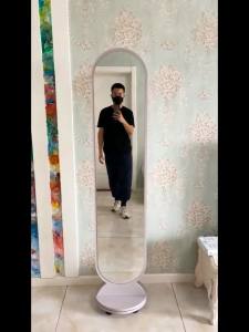Mirror Stand Full Body Standing Mirror Full Length Mirror With Storage Full Body Mirror Stand Mirror With Rack Full-Length Dressing Mirror with Rotating Wheels and Mobile Base 落地镜 镜子全身