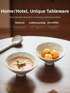 YOGEHOME | Kiln-Changed Handmade High-Foot Elegant Soup Bowl