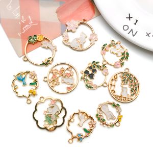 10-Piece Set of Alloy Enamel Animal Charms - Assorted Animal Designs Ideal for DIY Handcrafted Jewelry Making