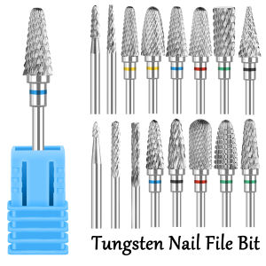 Tungsten Steel for nail Drill Bit Spiral Patternfor nail Buffing Head for Nail Buffing Polishing nail Gel Removal Safe Material