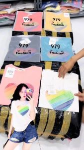 Áo Thun Thái Nữ Form Vừa Cotton 100% Mềm Mịn Mát (Mã A43 Tim Sọc) Từ 40 Đến 60kg Phong Cách Cá Tính Độc Đáo