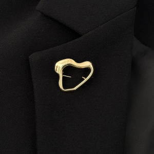 Ingemak Unique Irregular Hollow Geometry Brooches for Women Minimalism Gold Color Metal Shirt Collar Lapel Suit Pin Accessories
