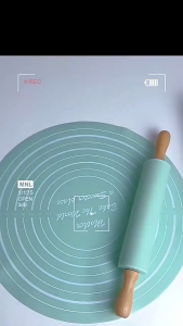 MLADEN 2 in 1 Silicone Baking Rolling Pin Set Non-Stick Pastry Mat Food-Grade Dough Rolling Mat Baking Tool
