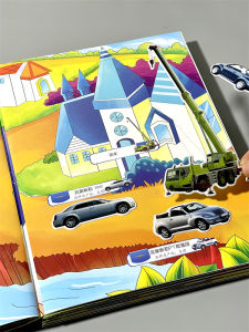 Educational Sticker Book for Kids Age 3-6 Engineering Vehicle Digging Machine Crane Toy Car Fans Smart Plaything Boys Girls
