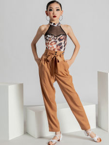 MuLanXi ฤดูร้อน ใหม่เต้นรําละตินเครื่องแต่งกาย แขนกุด เสื้อท่อนบน สําหรับสาวเด็กฝึกชุดเต้นรําเสื้อผ้า