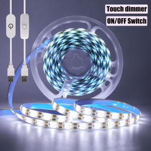DC 5V USB Led Strip With Touch Dimmer/ON/OFF Switch TV Backlight Flexible Ribbon Tape Lamp For Home Decor White/Warm White/Blue