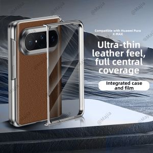 Nappa Texture High-End Flip Phone Case Anti-Peep Full Cover Hinge