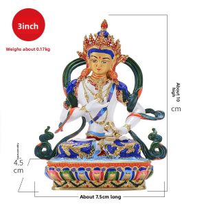ZANGCUN | Tibetan Vajrasattva Bronze Painted Buddha Statue