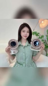 Quạt Lưu Thông Không Khí Để Bàn Di Động Có Đèn Ngủ LED Quạt Làm Mát Mini Im Lặng Có Thể Sạc Lại USB Cho Văn Phòng Phòng Ngủ Nhà Ký Túc Xá