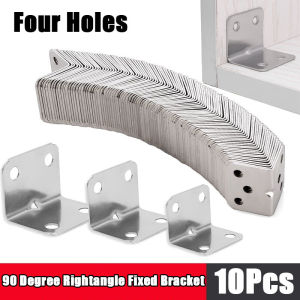 10PCS Detachable Corner Bracket Universal Stainless Steel Corner Bracket 90 Degree Right Angle Fixed Bracket Joint Right Angle Bracket for Wood Furniture Bedframe Cabinet Accessories