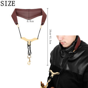 IRIN | PU Leather Saxophone Strap Soft Cushioned Pad Saxophone Lanyard Neck Strap for Soprano Tenor Alto Rehearsal Shoulder Protection