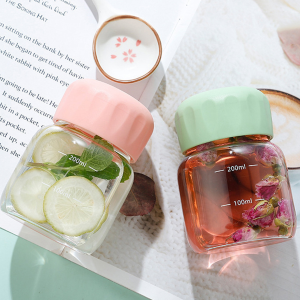 200ml Mini ton ton cup female cute glass cup Simple portable small capacity coffee handy cup