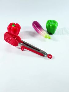 9 Inche Red with Bracket Silicone Food Clip In Kitchen High Temperature Resistant Anti Scalding Barbecue Clip