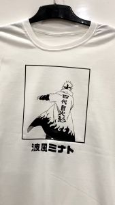 AKIRA WORLD Kaos Anime Distro NARUTO SHIPPUDEN NAMIKAZE MINATO cotton 24S (Putih)