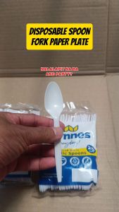 Moolah 50pcs PLATE + 50pcs SPOON + 50pcs FORK disposable set for Birthday Party Celebration Baptismal Wedding