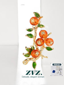 ZVZ High-End Vintage Brooch Pin Womens Fashion Floral Design Original Design Alloy Embedded Artificial Gem  out Winter 2022