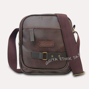Tas Selempang Pria Kulit PU Anti Air Keren Tablet 10 Inch Slempang Soren Cowok CANO