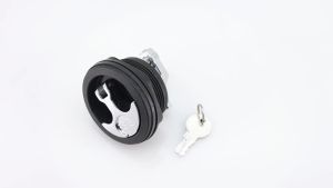 2PCS Marine Latch Door Cabinet Lock Round Lock with Key Plastic Latch Flush Door Pull Locker Hatch for RV Yacht Boat Accessories