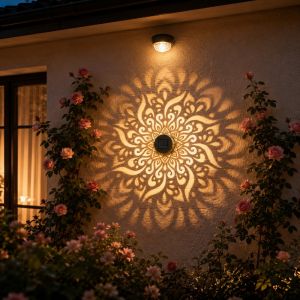 Waterproof Solar Garden Projector Light Sunflower Pattern LED Lamp for Outdoor Yard Lawn Patio Landscape Decor