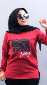 KAOS ZOLAQU TERBARU 2024 Baju Wanita Kekinian Atasan Jumbo Merah Marun Official Store Agen Resmi ZLQ