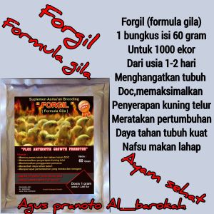 vitamin broiler forgil dan sumoxsuplement broodingvitamin ayam broileruntuk usia 1 sampai 12 hari