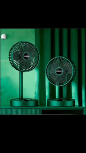 Green Electric Fan Small Folding Fan  3 Speed  Portable Mini Electric Fan Desk Stand Table With USB