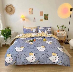 【💎การจัดส่งในประเทศไทย/COD】ผ้าปูที่นอนเดี่ยวลายการ์ตูนน่ารัก 3.5 ฟุต 5 ฟุต และ 6 ฟุต เนื้อผ้าคอตตอน