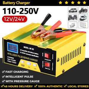 Car Battery Charger Heavy Duty Japan Made 12 24volts Portable Pulse Repair Charger 12v 24v For Motorcycle Power Charger Full Intelligent Universal Repair Type Original