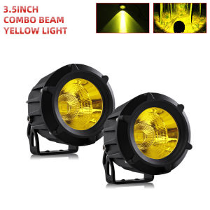 HL 2PCS 4 Inch Led Work Light 12V 24V Yellow Amber White Offroad for Car ATV Spot Flood Lamp Race Pickup Truck Boat Trailer Fog