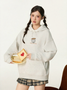 Gbiaior | Casual Dog Print Loose Hoodie Women