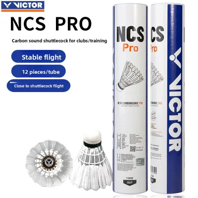 VICTOR NCS PRO/MAX Carbon Sound Badminton Shuttlecock Sturdy Flight Stability Training Competition Artificial Ball Sports Fitness