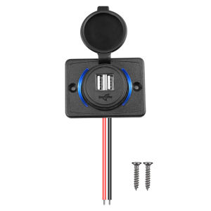 QC 3.0 Dual USB Car Charger Socket Quick Charge with Sliding Cap 12V/24V 36W Fast Charger Power Outlet for Car Boat Bus RV Boa