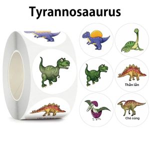 500-1500 Chiếc 1 Inch Hoạt Hình Khủng Long Động Vật Dán Chất Liệu Nhựa PVC Dành Cho Trẻ Em Giáo Viên Phần Thưởng Khuyến Khích Văn Phòng Phẩm Thủ Công DIY