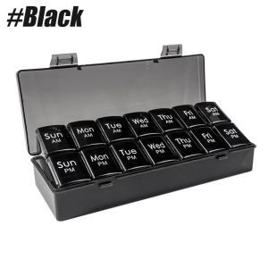 1 Pcs New AM PM Weekly Pill Organizer 2 Times A Day Daily Pill Box Case 7 Day Medicine Holder for Vitamin/Fish Oil/Supplements