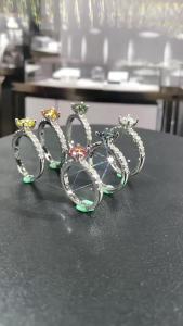 1.0 Carat Moissanite Nhẫn Cho Nữ 4 Móng Vuốt Thiết Lập S925 Bạc Đính Hôn Ban Nhạc Tròn Cổ Điển Đá Quý Mỹ Món Quà Trang Sức