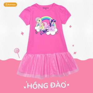 Váy bé gái Pony BOMINES tay phồng phối voan lưới điệu đà có lớp lót bé từ 3- 10 tuổi khoảng 12- 30kg DTNPONYTAYPHONG98