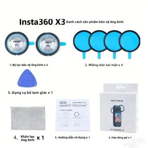 YEGBONG | Bộ Nắp Bảo Vệ Ống Kính Bằng Silicon Cho Phụ Kiện Máy Ảnh Insta360 X4 X3 X2 Hộp Đựng Có Khung Bảo Vệ