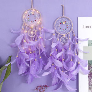 Calistouk  Endless Love Handmade Dream Catcher Gifts with LED Light Dreamcatcher Pendant Creative Hollow Wind Chimes Wall Hanging