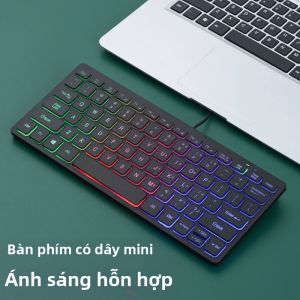 APAYADO | Bàn Phím Mini M70 78 Phím Thiết Kế Mỏng Nhẹ Yên Tĩnh Với Các Nút Bấm Kiểu Sô Cô La Có Dây USB Chữ Sáng Nhỏ Gọn Di Động Dùng Cho Văn Phòng