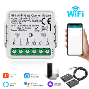 Tuya WiFi ZigBee Gate Opener Module Smart Garage Door Opener Controller Smart Life App Alexa Google Assistant Voice Control