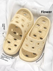MONLEYTA | Non-Slip Bathroom Slippers Womens EVA Material Hollow Out Quick Dry Silent Indoor Sandals Anti-Odor Bath Slippers