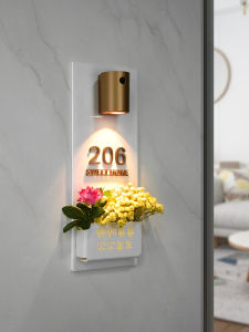 Charging Induction Lamp Luminous Door Plate Customization For Home Decoration Number Plate Acrylic Three-Dimensional Sticker Logo Notice Board